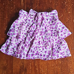 Ally B Girls Purple Cheetah Print Skirt Medium (10-12)
